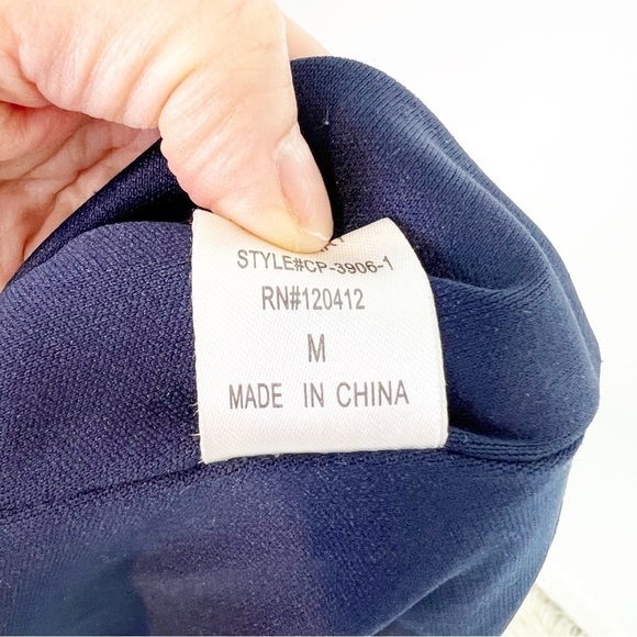 FORA NAVY TAUPE PATTERN ELASTIC WAIST WIDE LEG FLOWY PANTS WOMENS SZ MEDIUM - Picture 7 of 7